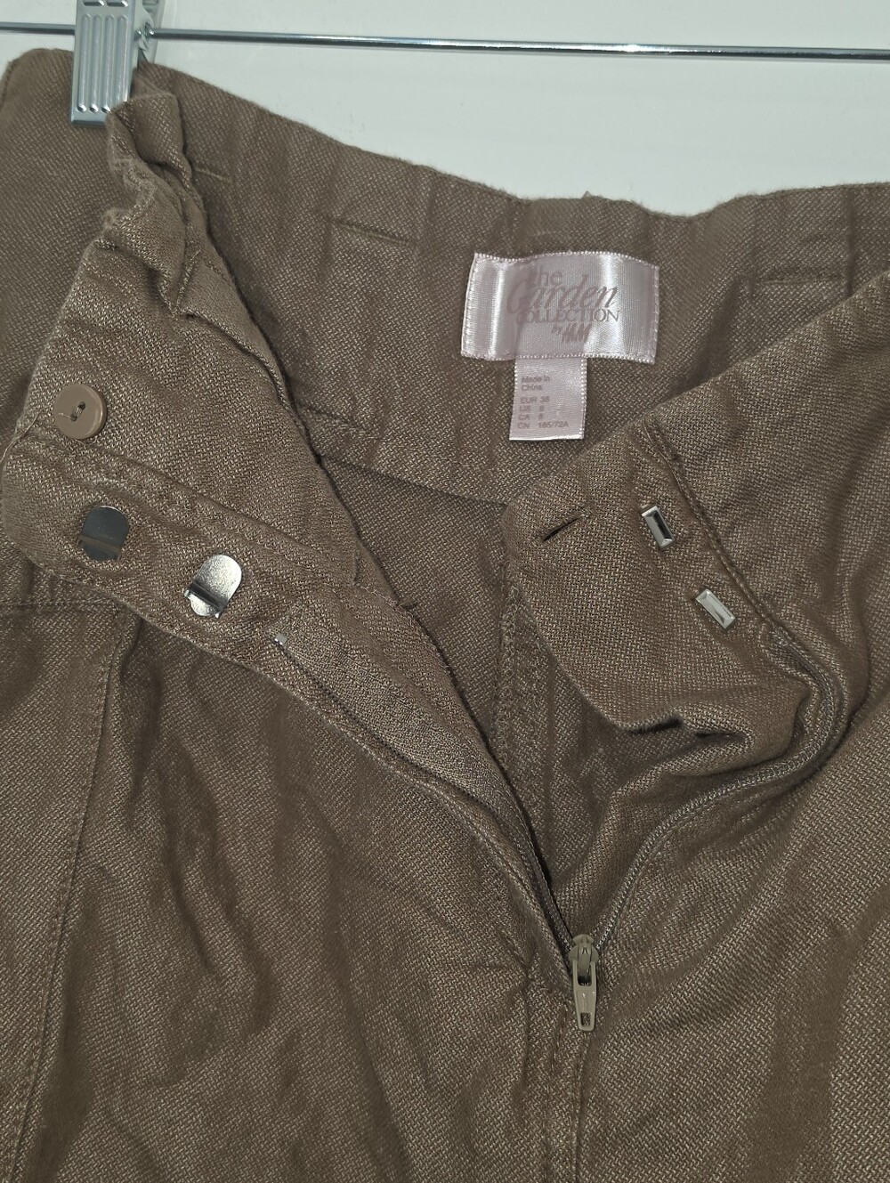 H&M Brown Cotton High-Waist Shorts Size 8 - Picture 4 of 5